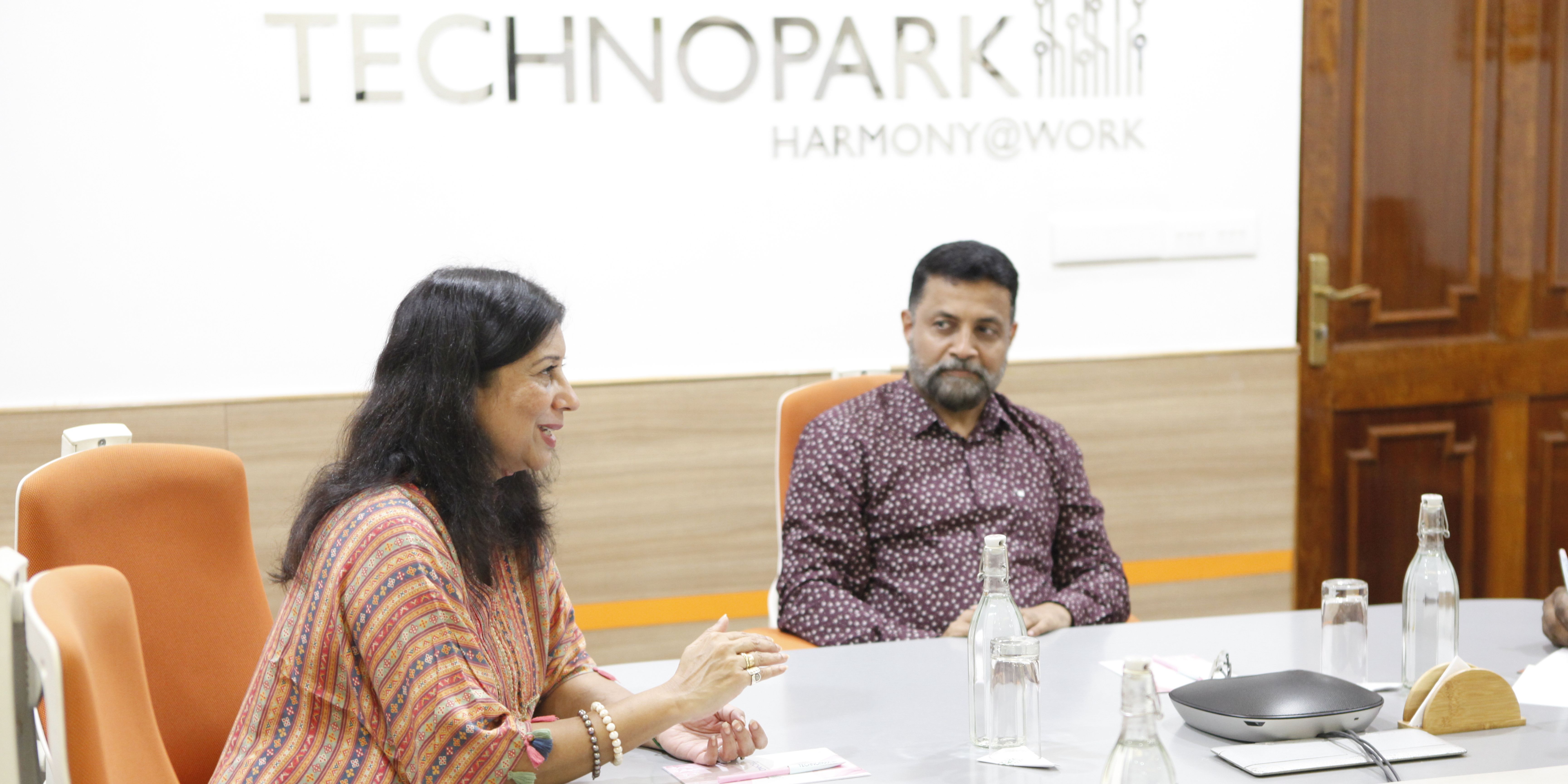 Gita Krishnankutty from the British Deputy High Commission, Bengaluru and Col Sanjeev Nair (Retd), CEO of Technopark