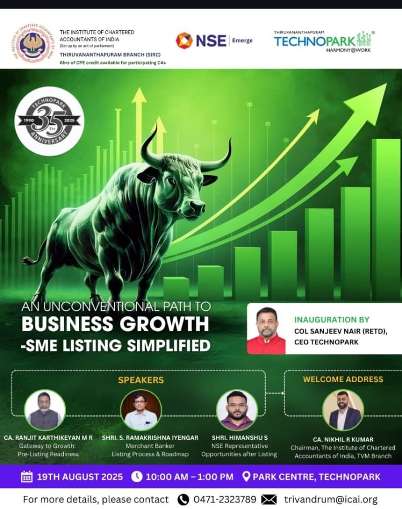 ICAI in association with NSE & Technopark-An Unconventional Path to Business Growth- 6hr CPE Credit