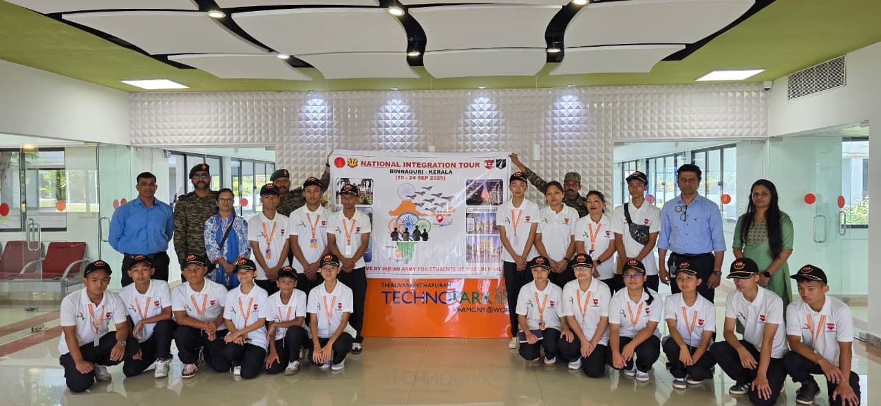 20 students and two teachers from Dalgaon Madhyamik Shiksha Kendra, West Bengal, visited Technopark as part of the National Integration Tour (NIT) 2025–26.