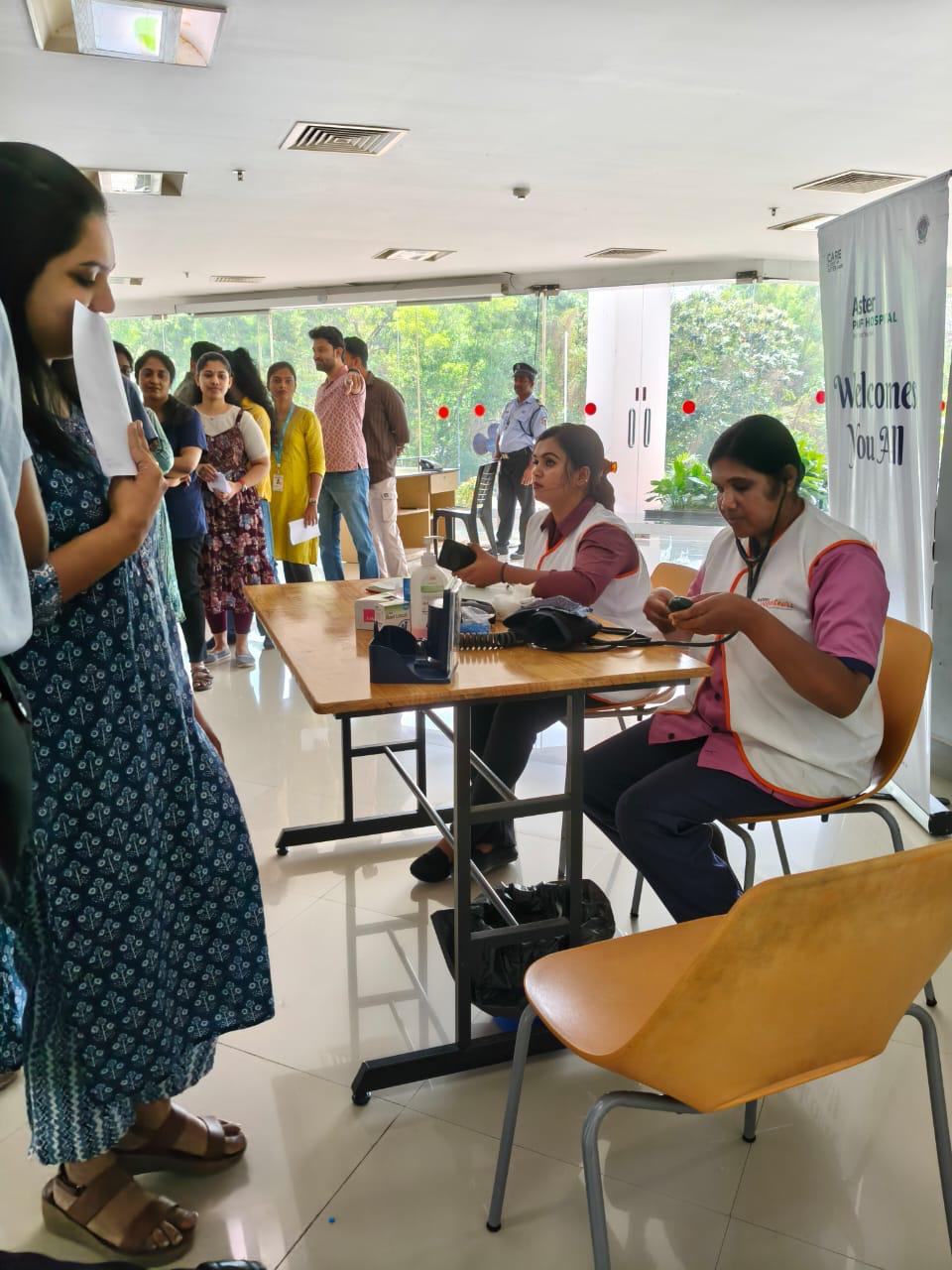 The medical camp was conducted by Aster PMF Hospital, in partnership with Technopark Kollam