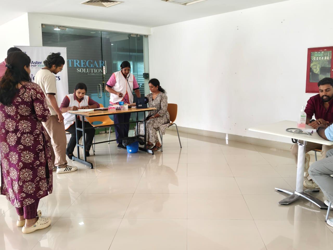 Employees participated in the health checkup, promoting well-being on the campus