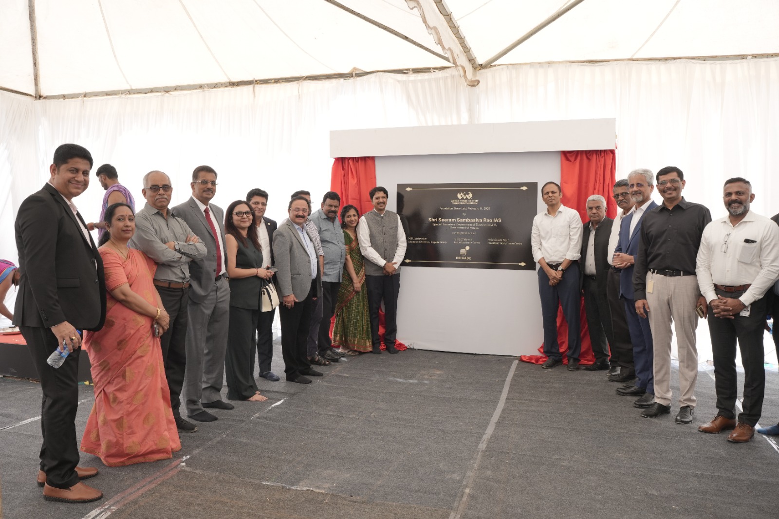 Dignitaries and industry leaders gathered at Technopark Phase I as Brigade Group commenced work on its landmark World Trade Center project