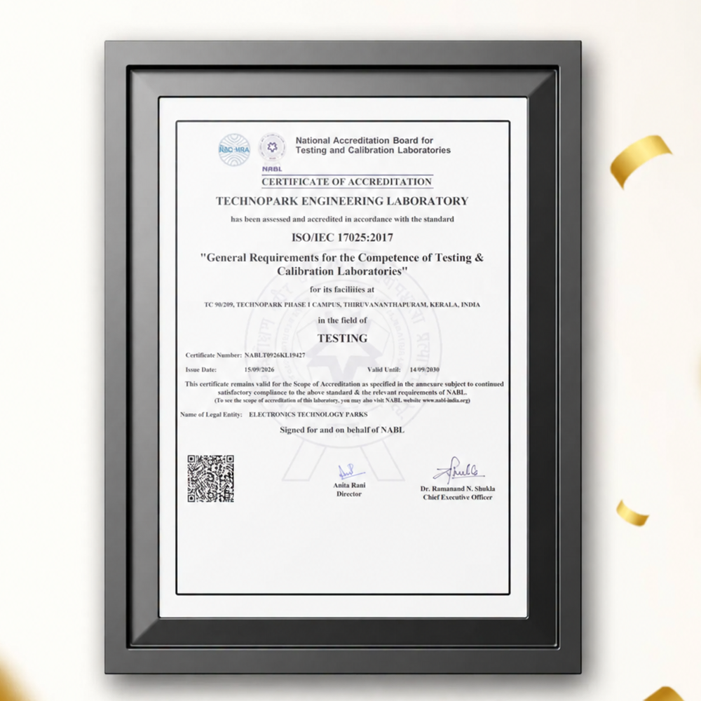 Technopark Becomes First IT Park in the Country to Have a NABL-Accredited Engineering Laboratory